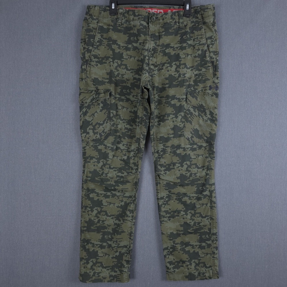 Under Armour Cargo Pants Mens 38x32 (Fits 37x30) Digital Camo Tactical Military
